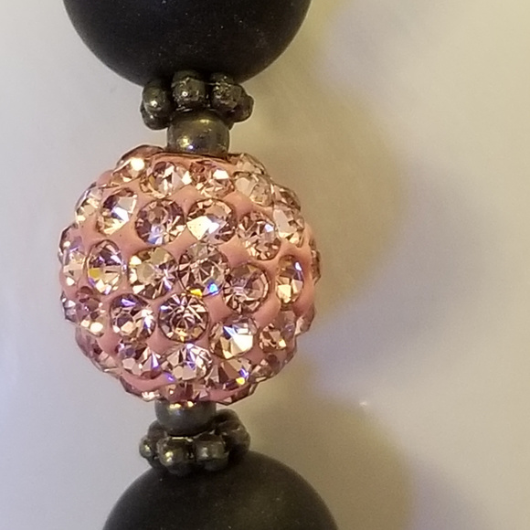 HANDMADE Bracelet Swarovski Black Pink - Picture 2 of 5